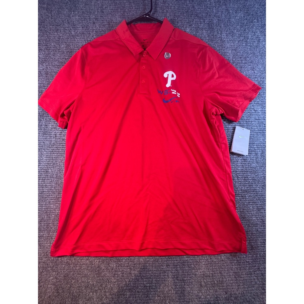 Philadelphia Phillies Nike Polo Shirt Mens XL Dri-Fit World Series NWT‎ Shirt